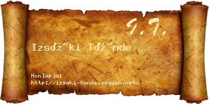 Izsáki Tünde névjegykártya