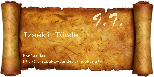 Izsáki Tünde névjegykártya